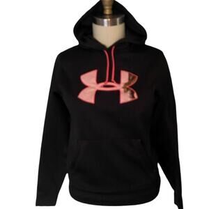 UNDER ARMOUR Realtree Pink Camo Hoodie Semi Fitted Pullover Sweatshirt ~ MEDIUM